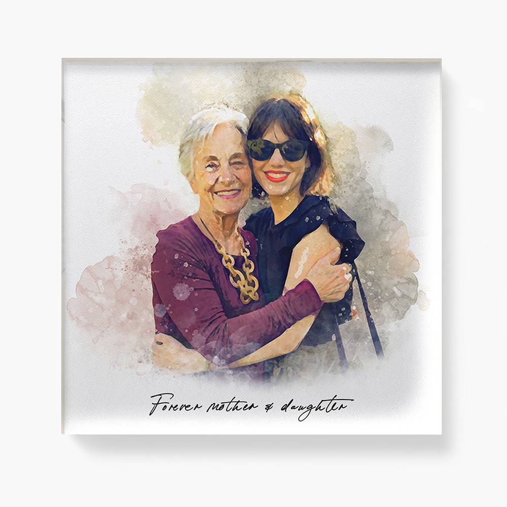 Eternal Embrace - Watercolor Acrylic Block-8 Eternal Embrace - Watercolor Acrylic Block-8 product photo