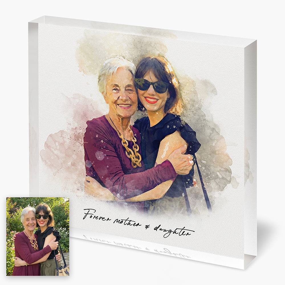 Eternal Embrace - Watercolor Acrylic Block-7 Eternal Embrace - Watercolor Acrylic Block-7 product photo