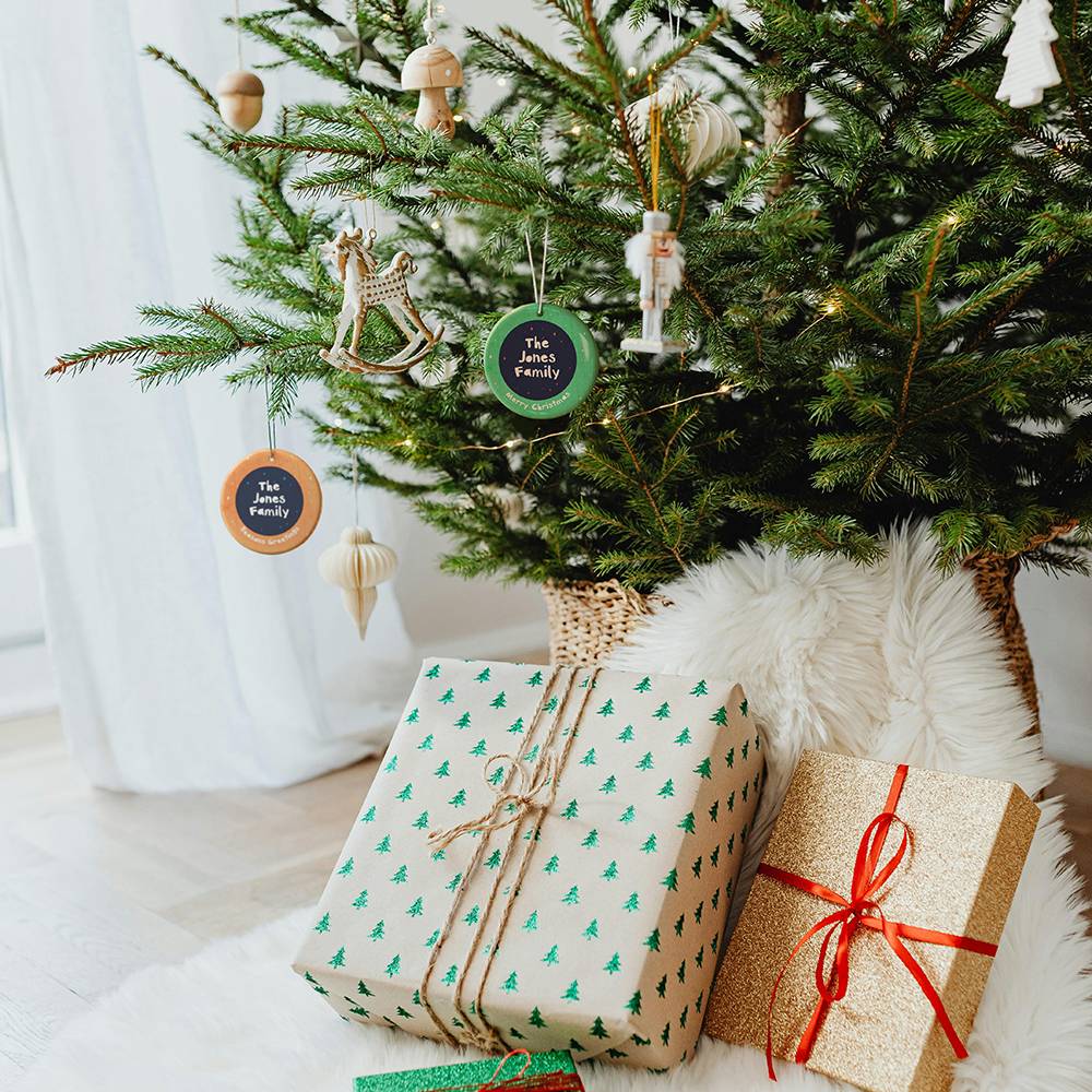 Evergreen Wishes – Custom Family Christmas Ornament Set of Three-2 product photo