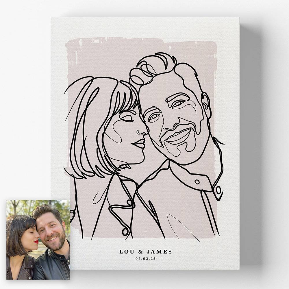 Forever in Lines - Custom Portrait Metal-3 product photo