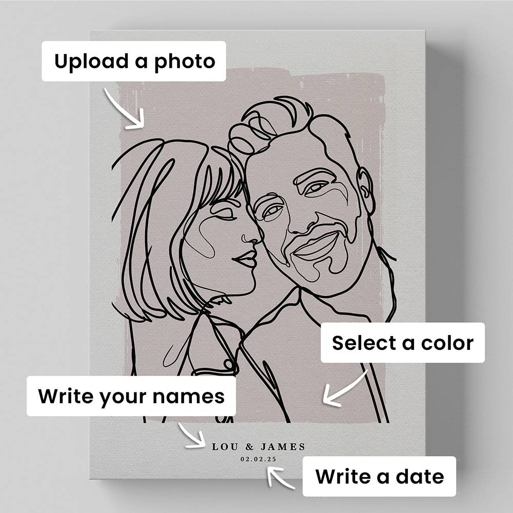 Forever in Lines - Custom Portrait Metal-4 product photo