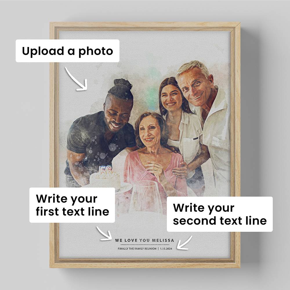 Generations of Love – Custom Watercolor Canvas-8 product photo