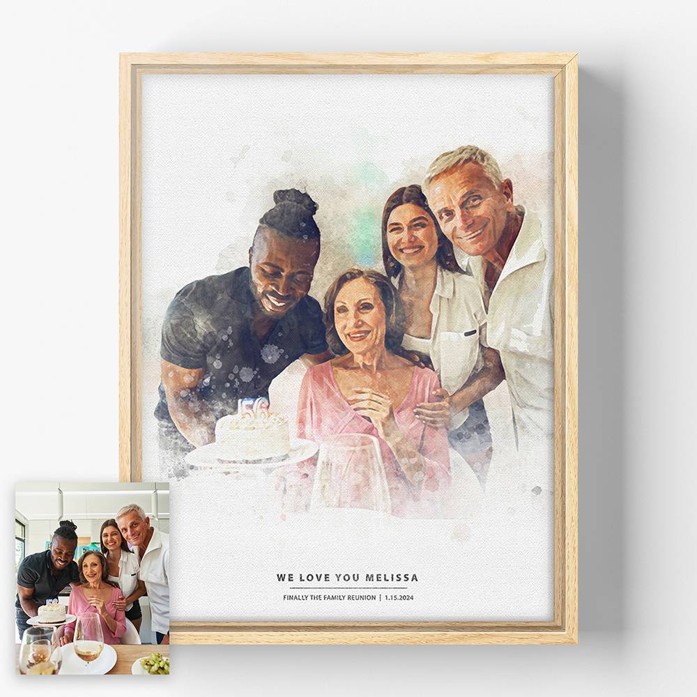 Generations of Love – Custom Watercolor Canvas-5 product photo