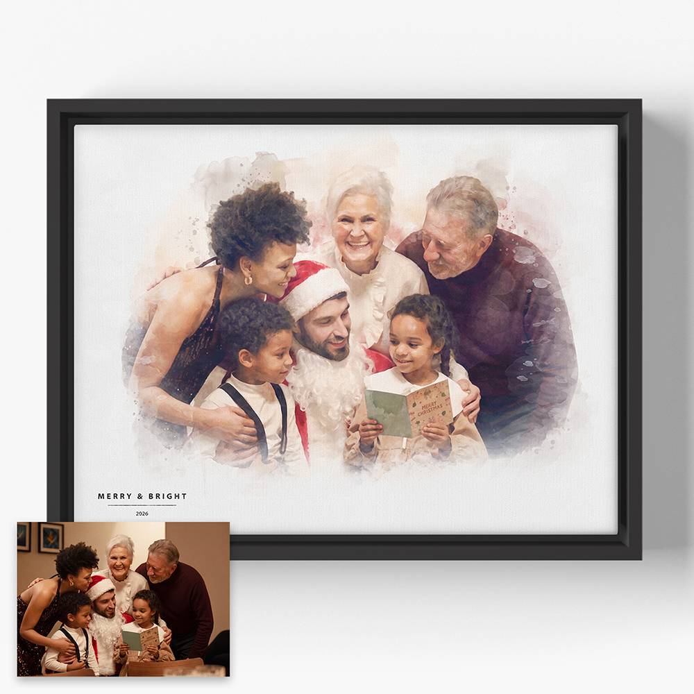 Generations of Love – Custom Watercolor Canvas-3 product photo