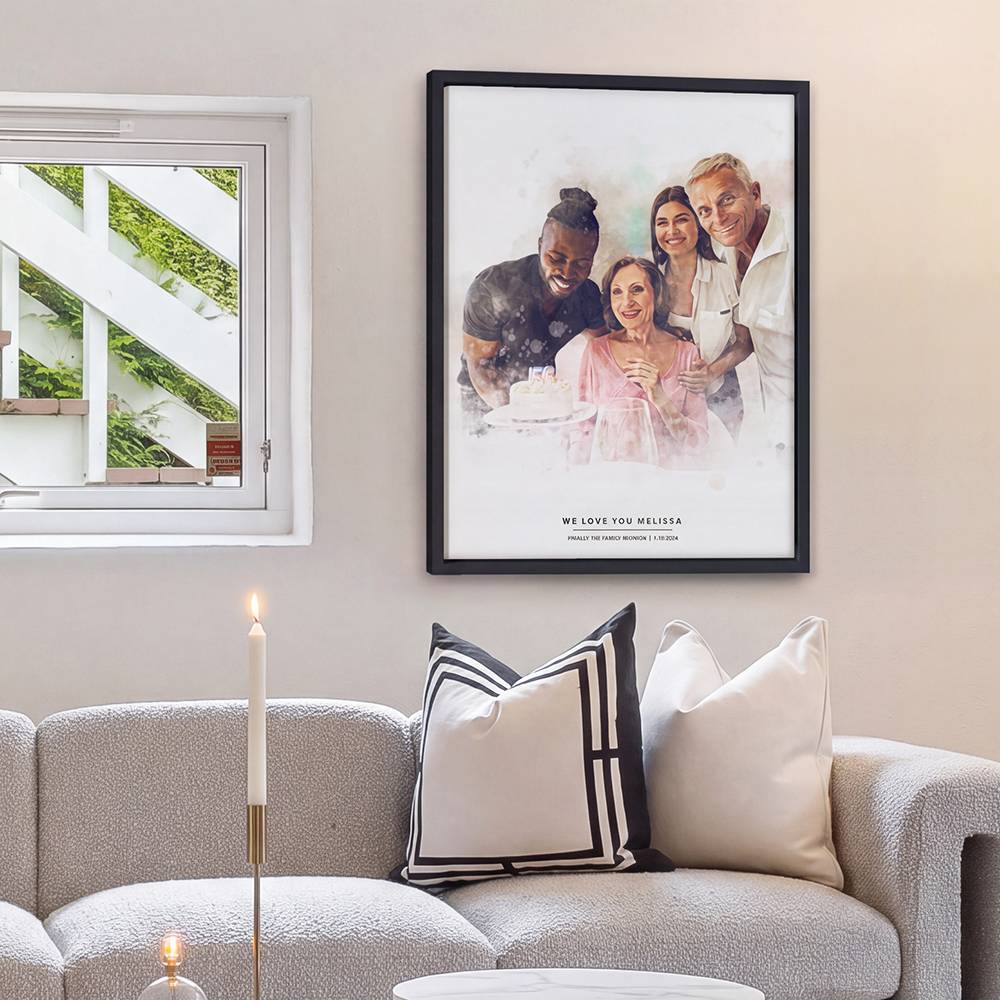 Generations of Love – Custom Watercolor Canvas-6 product photo