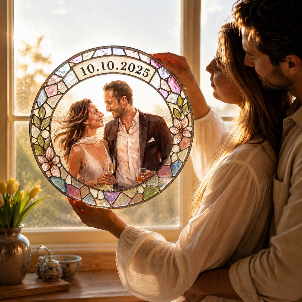 Love in Light – Custom Wedding Suncatcher-1 Love in Light – Custom Wedding Suncatcher-1 product photo