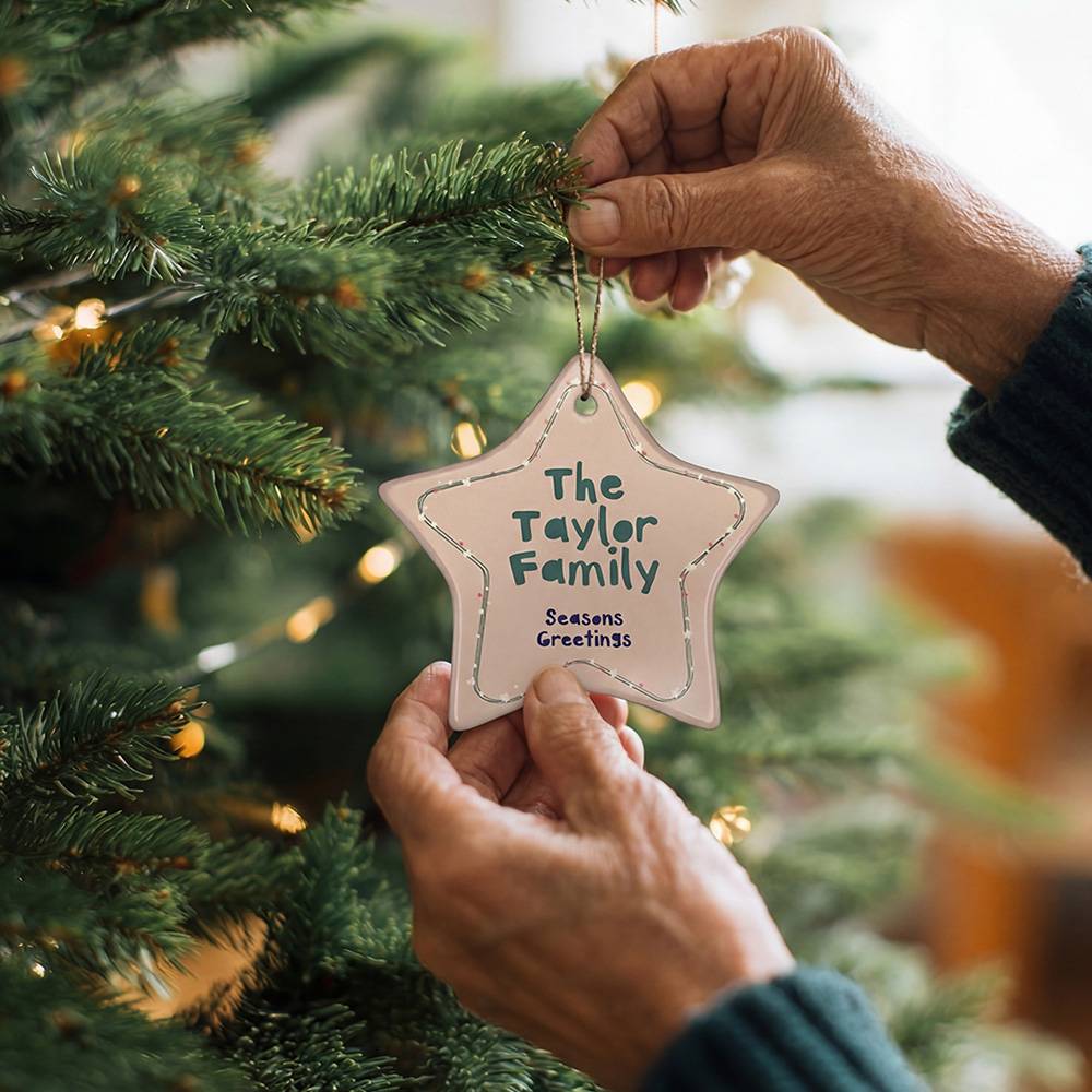 Holiday Name Glow – Custom Family Christmas Ornament Set of Six-8 Holiday Name Glow – Custom Family Christmas Ornament Set of Six-8 product photo