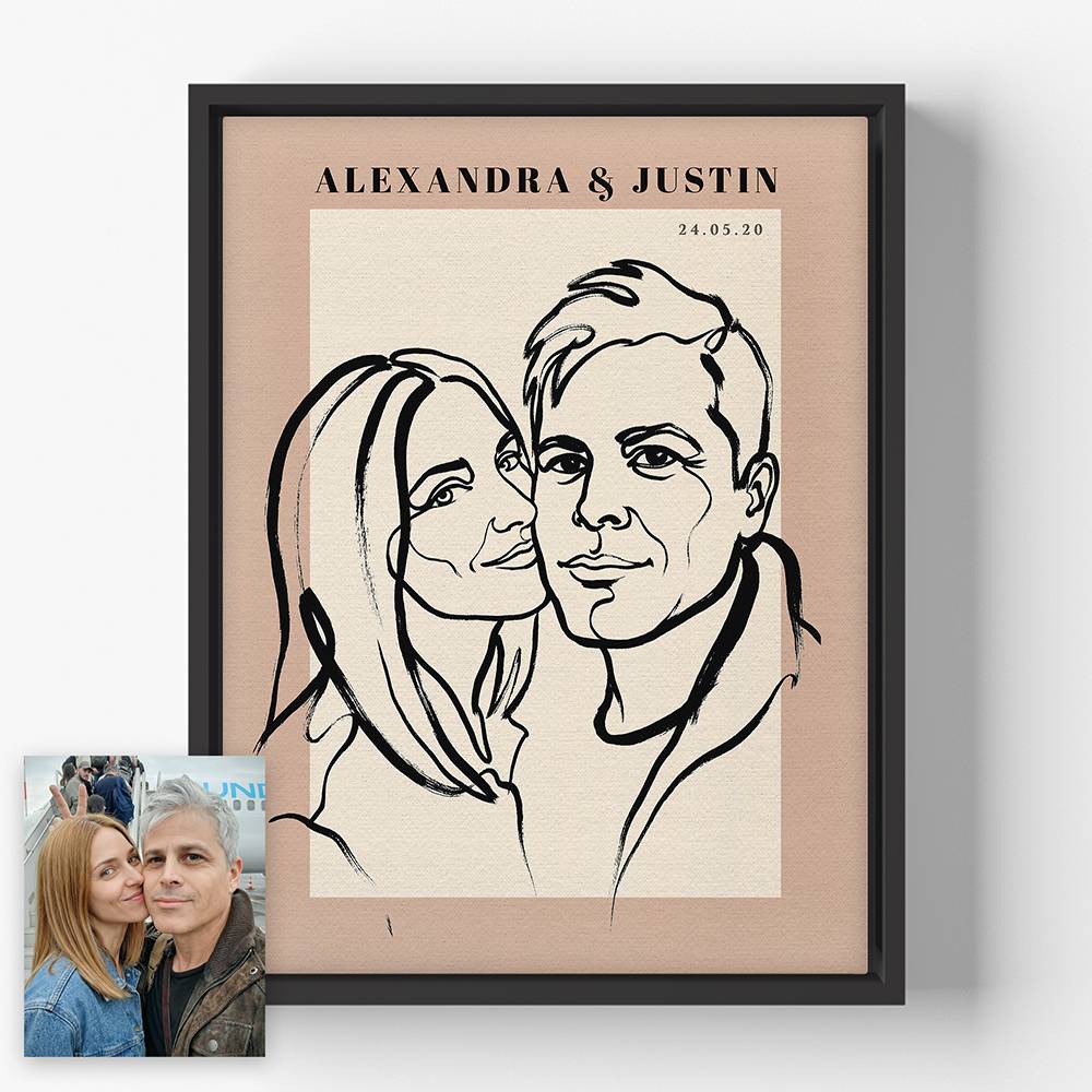 In One Stroke - Custom Portrait Canvas-1 product photo