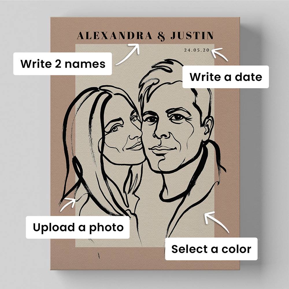 In One Stroke - Custom Portrait Metal-4 product photo