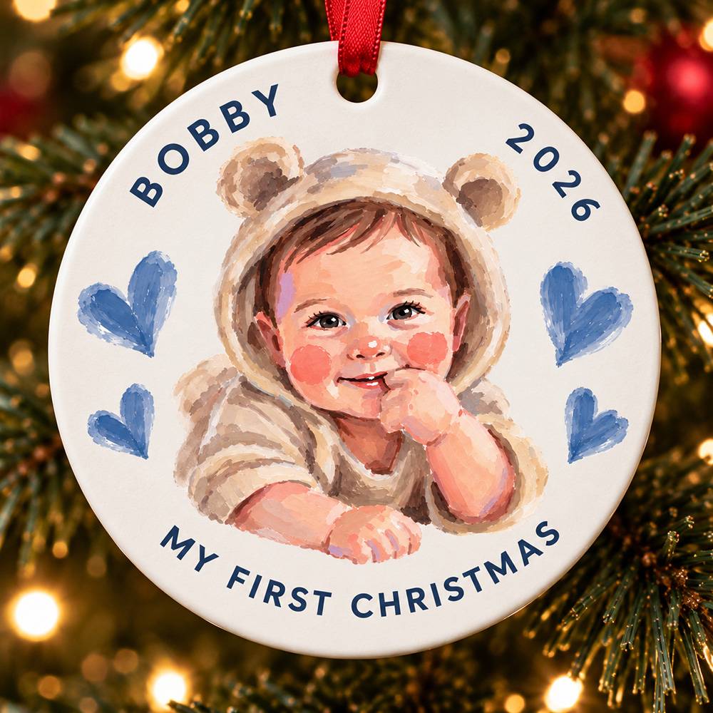 Little Christmas Wonder – Custom Ceramic Ornament-2 product photo