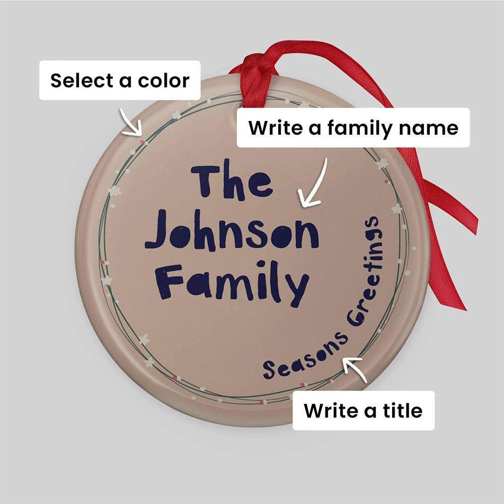 Merry & Bright  – Custom Family Christmas Ornament-3 product photo