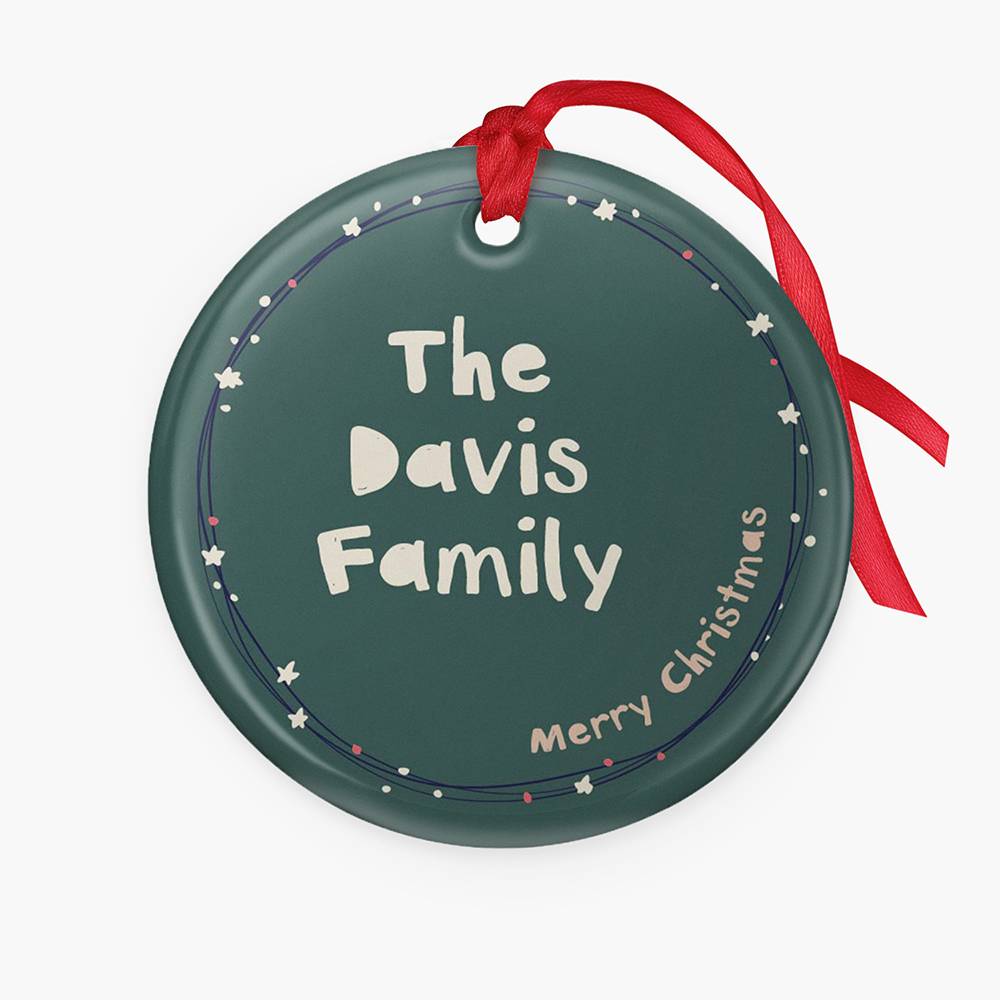 Merry & Bright  – Custom Family Christmas Ornament-1 product photo