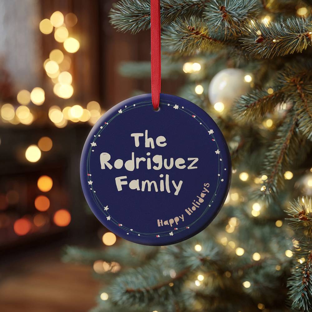 Merry & Bright  – Custom Family Christmas Ornament-6 product photo