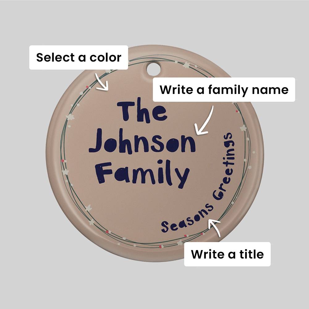 Merry & Bright – Custom Family Christmas Ornament Set of Six-3 Merry & Bright – Custom Family Christmas Ornament Set of Six-3 product photo
