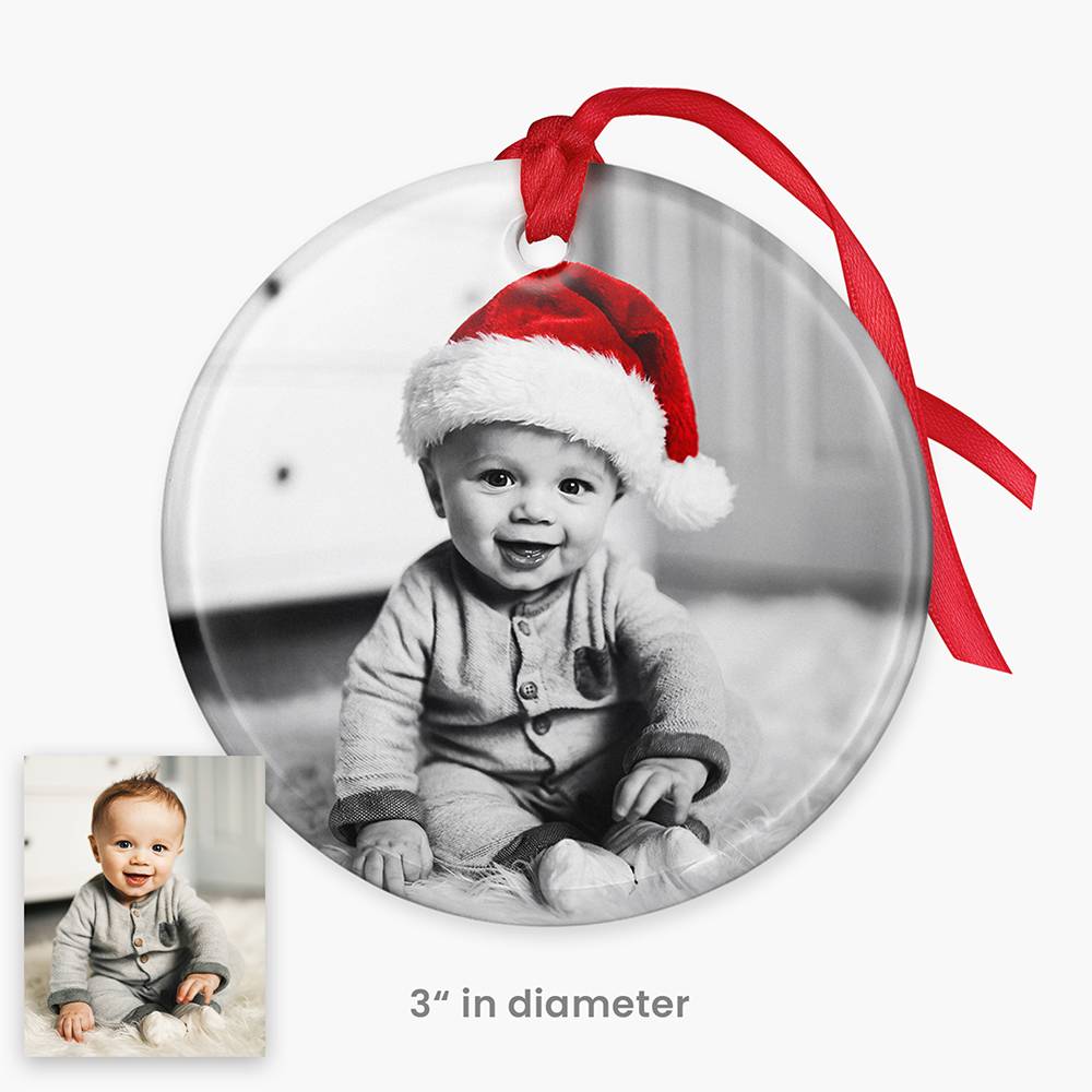 Merry in Monochrome – Custom Photo Ornament-1 product photo