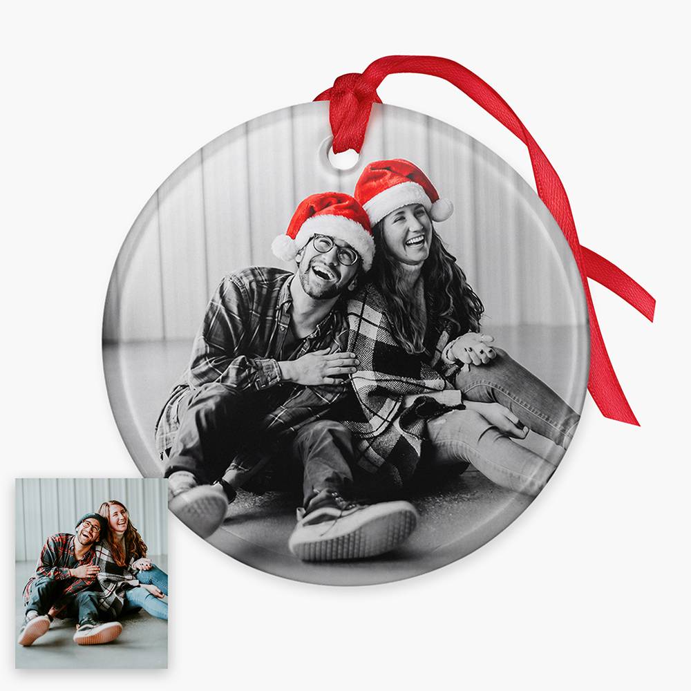 Merry in Monochrome – Custom Photo Ornament-3 product photo