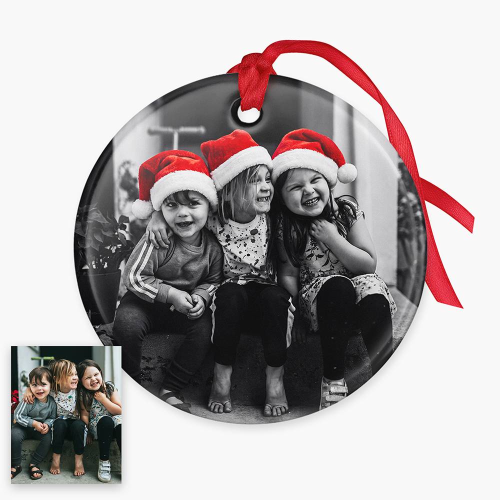Merry in Monochrome – Custom Photo Ornament-5 product photo