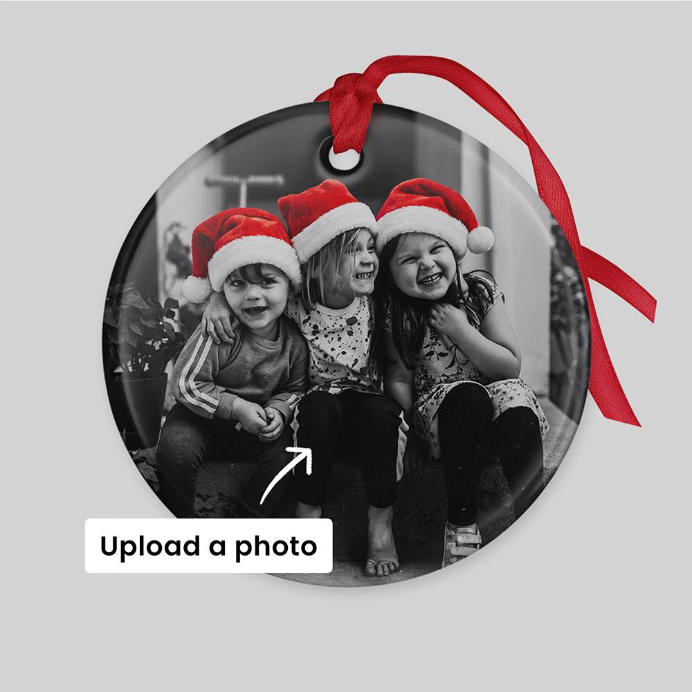 Merry in Monochrome – Custom Photo Ornament-6 product photo
