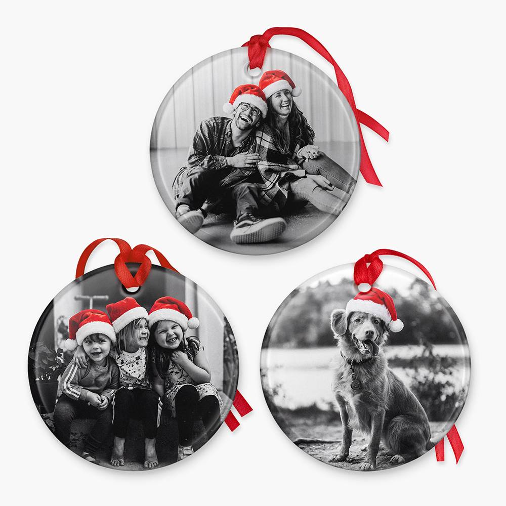 Merry in Monochrome – Custom Photo Ornament-7 product photo