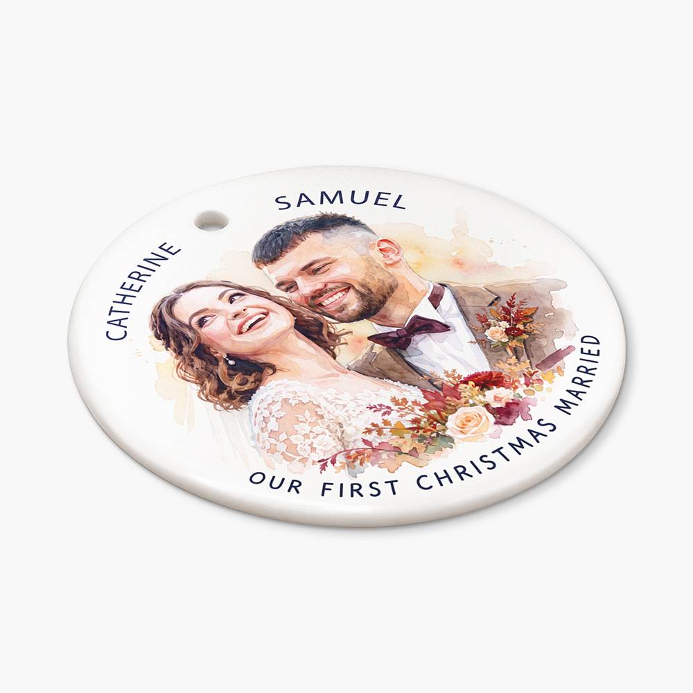 Merry & Married – Custom Ceramic Ornament-8 product photo