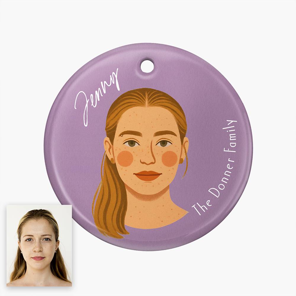Merry You – Custom Portrait Christmas Ornament Set of Three-1 product photo