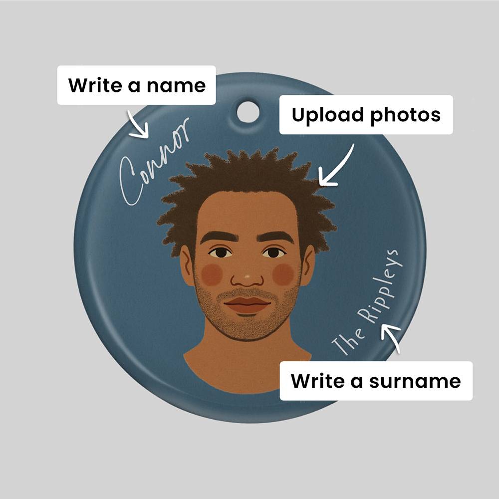 Merry You – Custom Portrait Christmas Ornament Set of Three-2 product photo