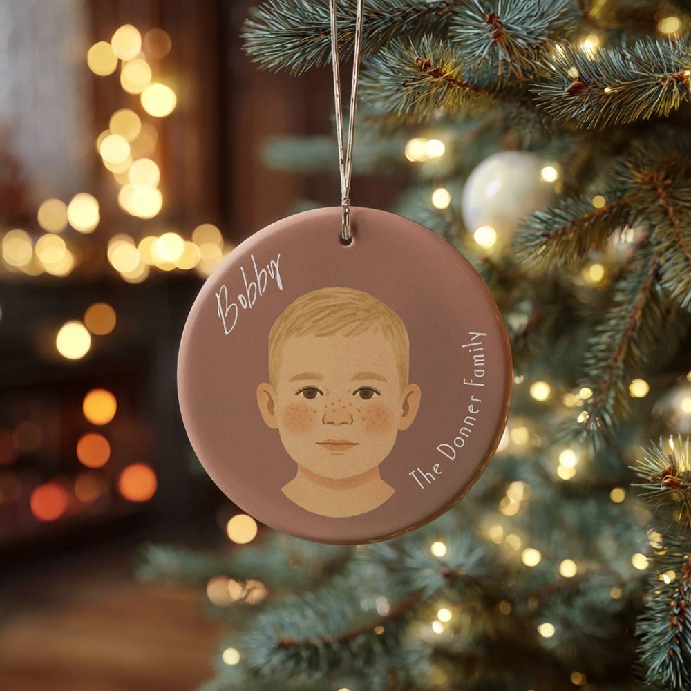 Merry You – Custom Portrait Christmas Ornament Set of Three-4 product photo