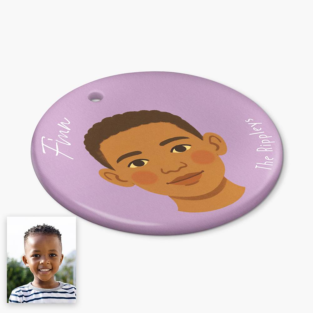 Merry You – Custom Portrait Christmas Ornament Set of Two-5 product photo