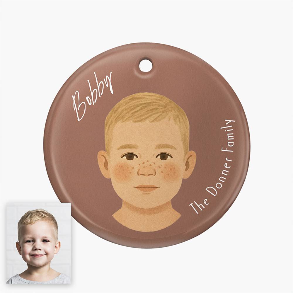 Merry You – Custom Portrait Christmas Ornament Set of Two-4 product photo