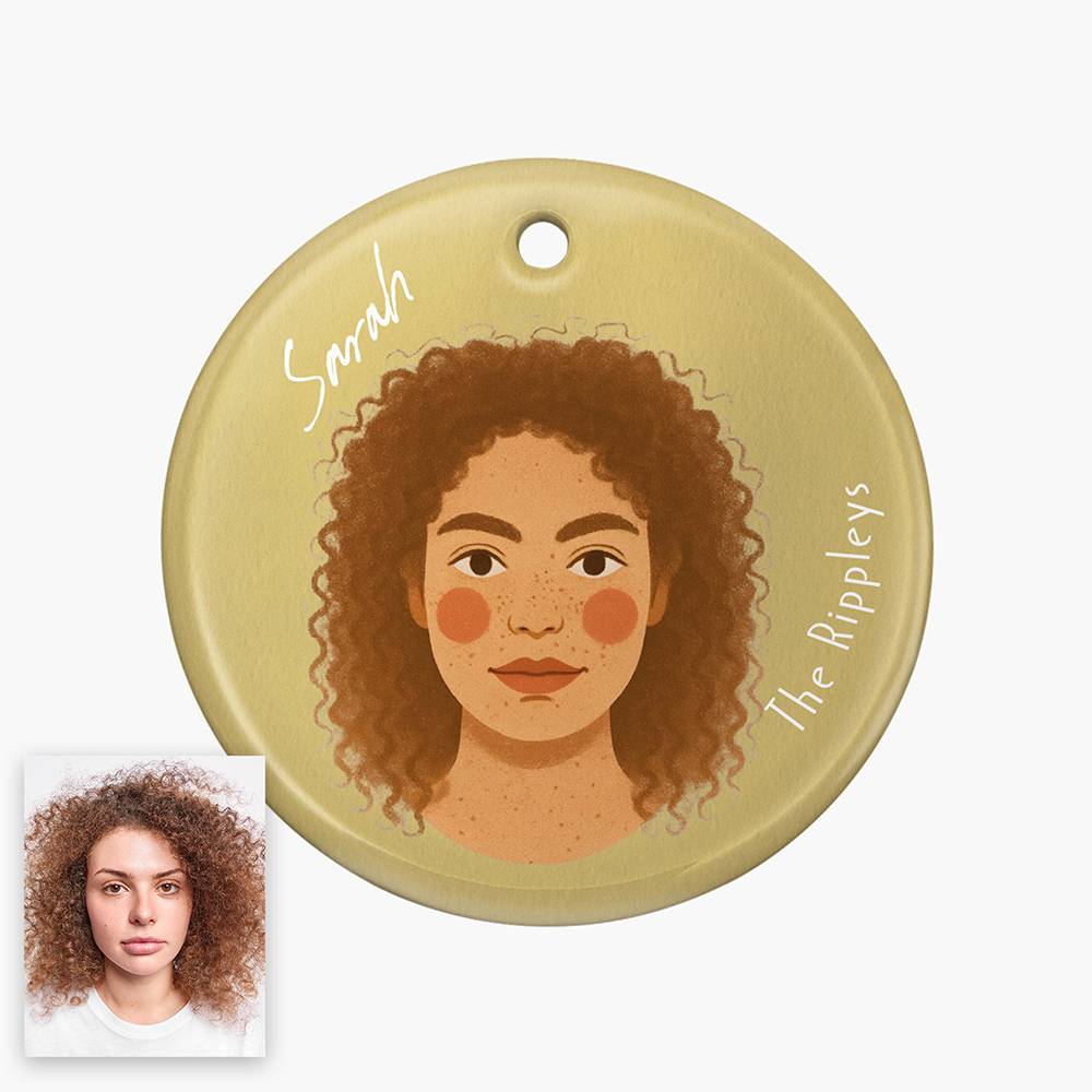 Merry You – Custom Portrait Christmas Ornament Set of Two-2 product photo
