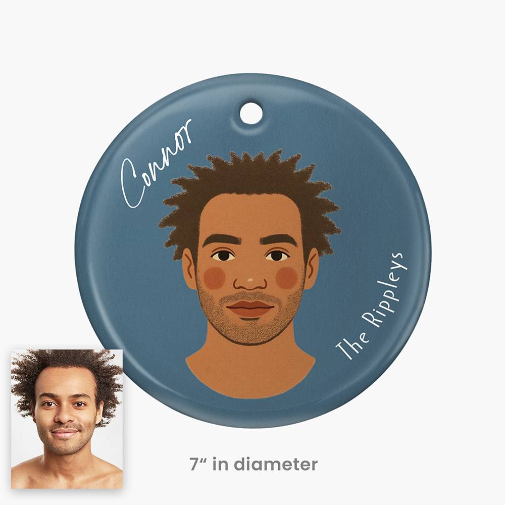 Merry You – Custom Portrait Christmas Ornament Set of Two-6 product photo