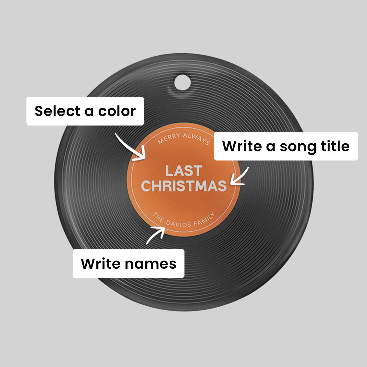 Music Memories Personalized Ceramic Ornament Set of Three-4 product photo