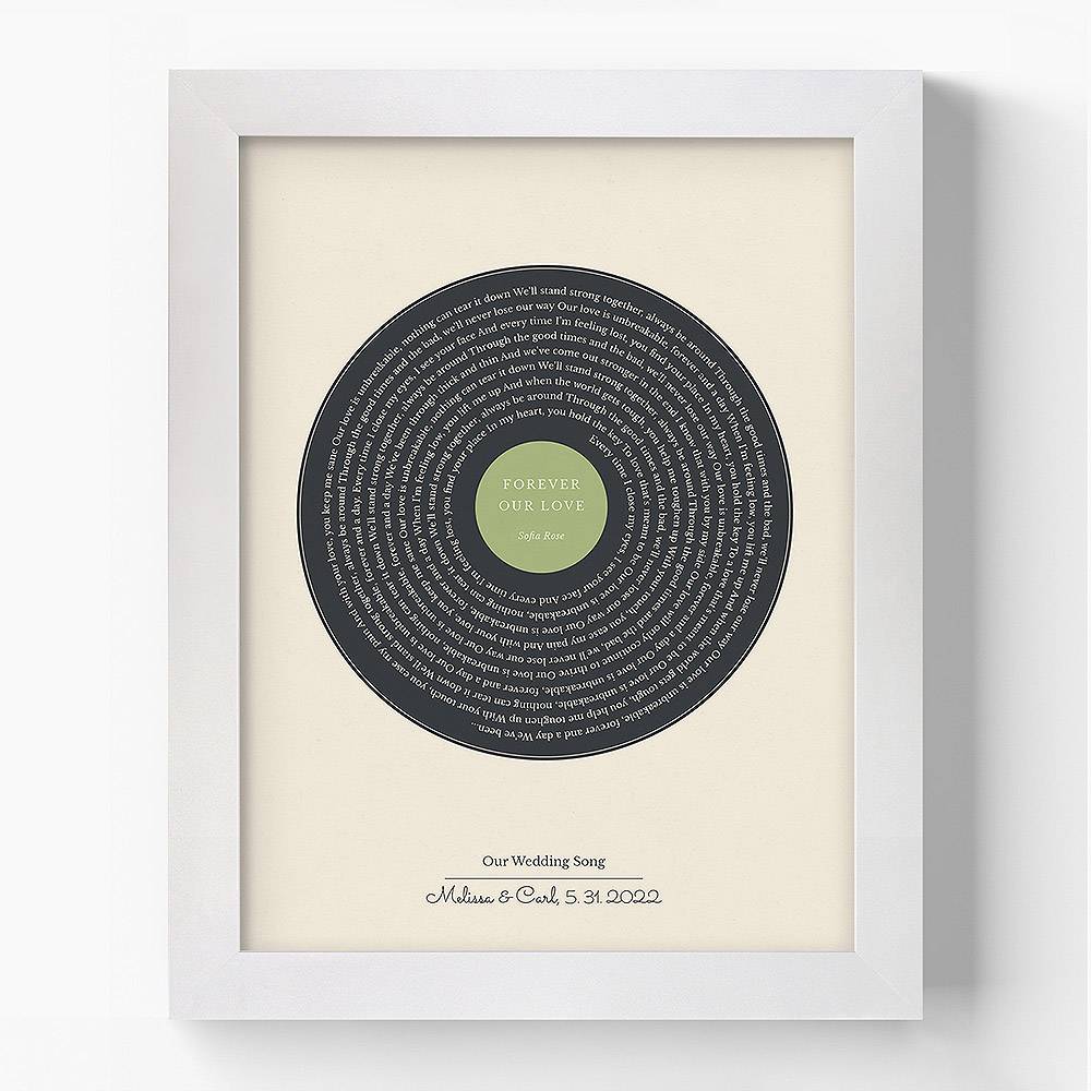 Personalized Vinyl Record Song With Lyrics on Acrylic With 