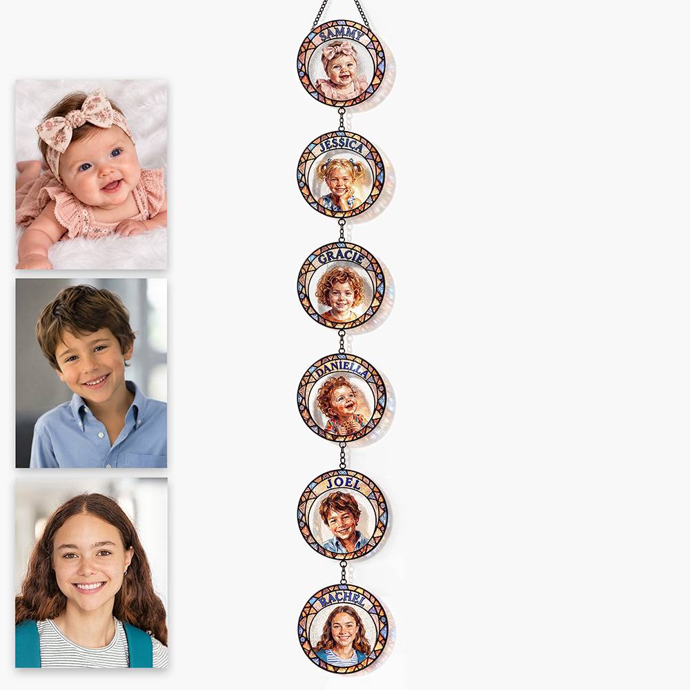 My Little Sunshines – Custom Multi-Portrait Suncatcher-4 product photo