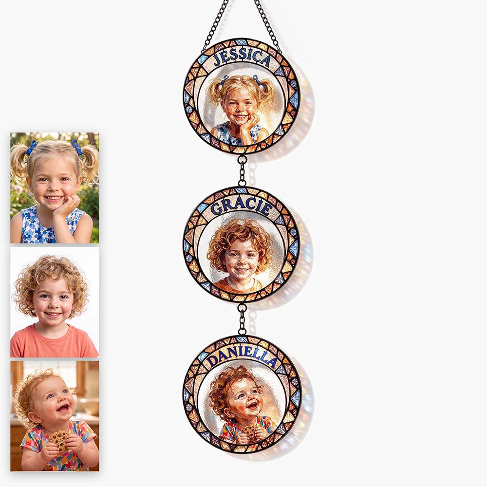 My Little Sunshines – Custom Multi-Portrait Suncatcher-3 product photo