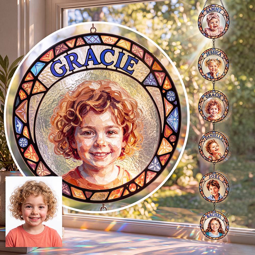 My Little Sunshines – Custom Multi-Portrait Suncatcher-1 product photo