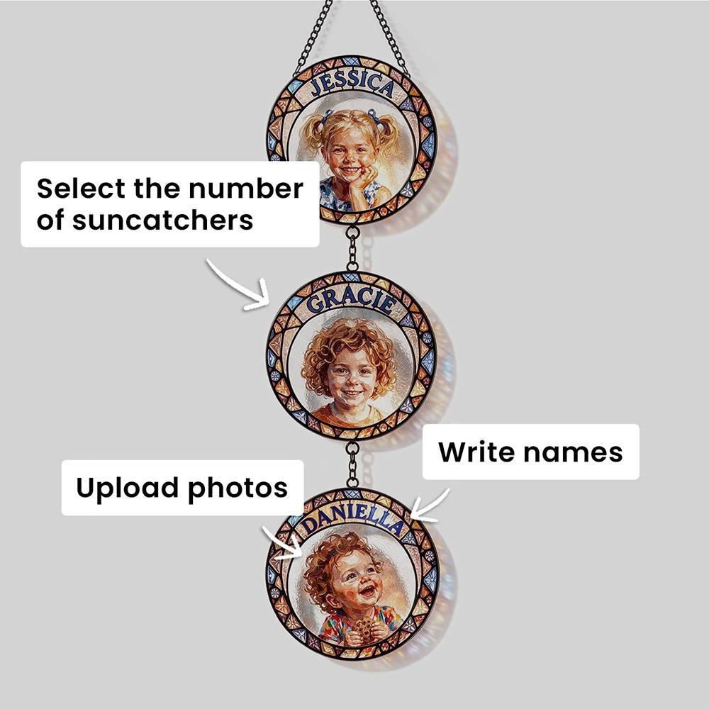 My Little Sunshines – Custom Multi-Portrait Suncatcher-8 product photo