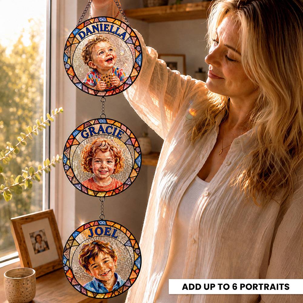 My Little Sunshines – Custom Multi-Portrait Suncatcher-11 product photo