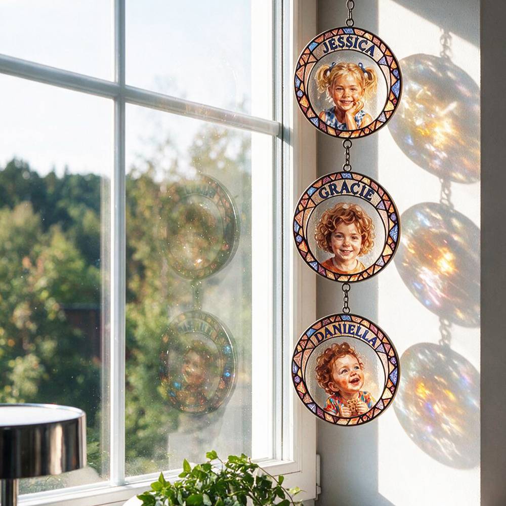 My Little Sunshines – Custom Multi-Portrait Suncatcher-7 product photo