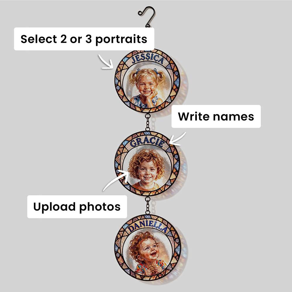 My Little Sunshines – Custom Multi-Portrait Suncatcher-10 My Little Sunshines – Custom Multi-Portrait Suncatcher-10 product photo