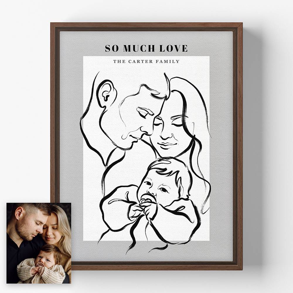 One Line Home - Custom Portrait Canvas-7 product photo