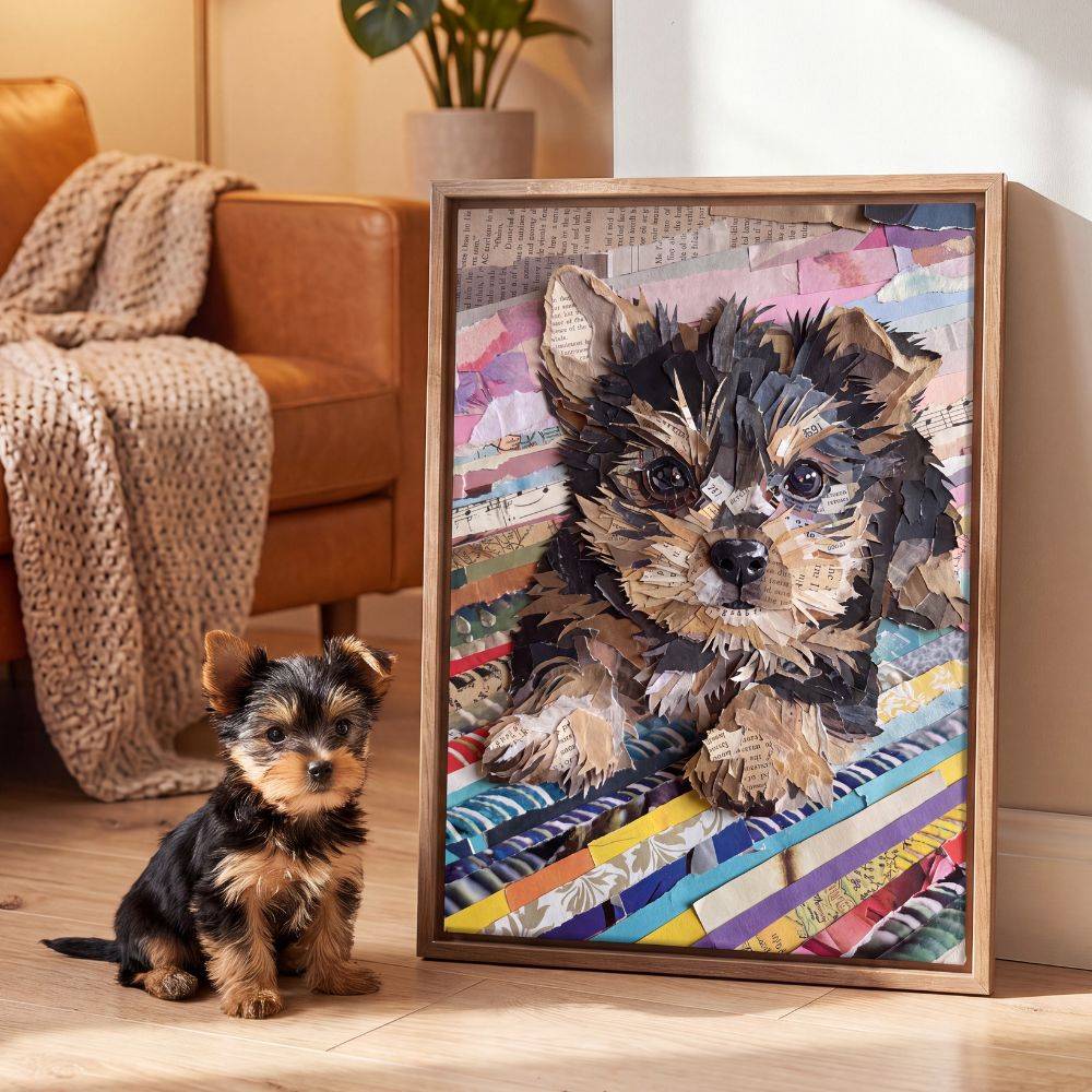 Paper Craft - Custom Pet Collage Portrait Canvas-1 product photo