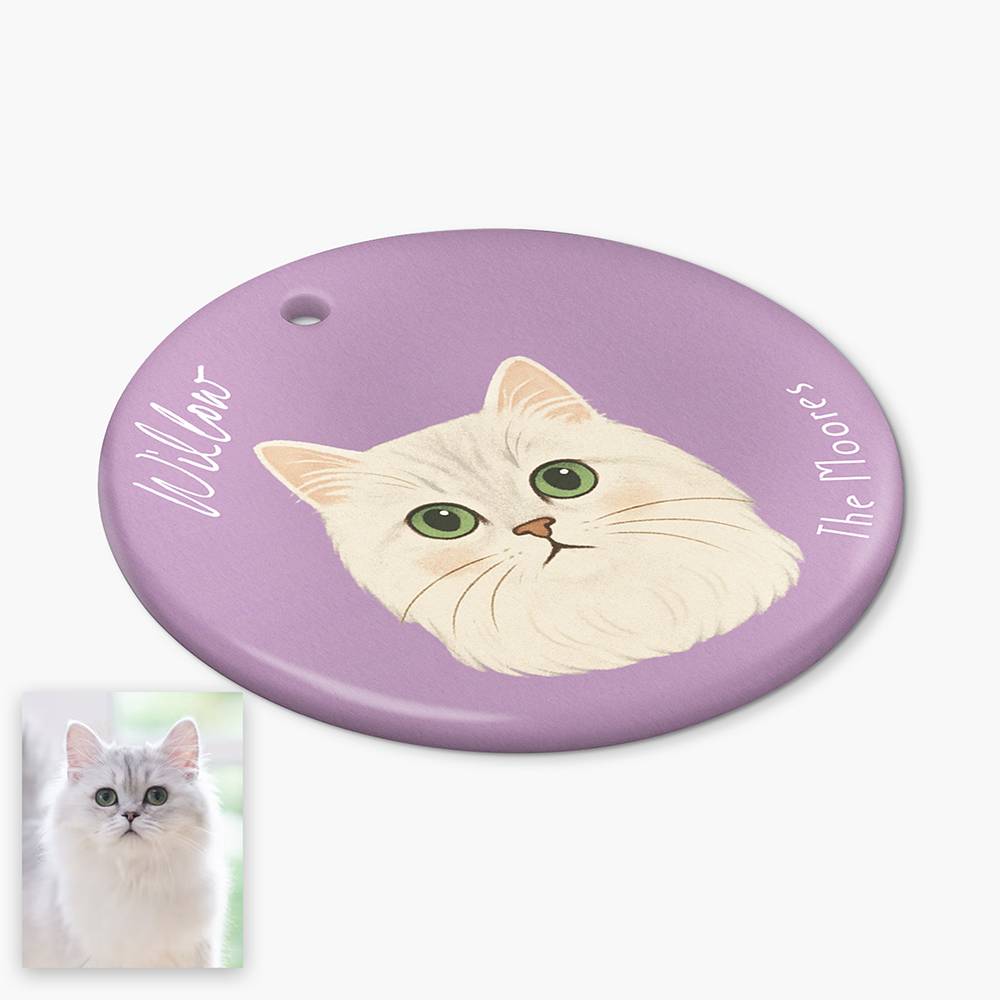 Paw-liday Magic – Custom Pet Portrait Ornament Set of Two-1 product photo