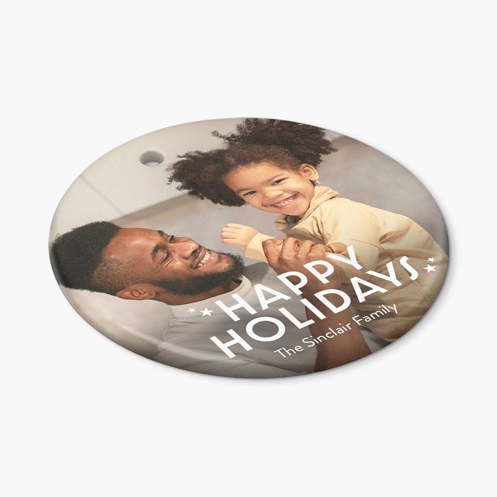 Custom Christmas Ornament with Picture and Text Set of Three-7 product photo