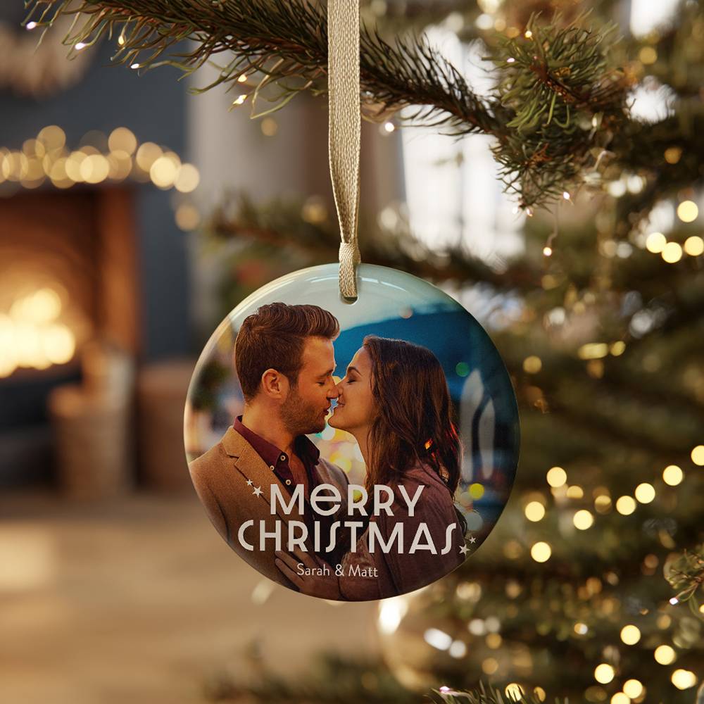 Custom Christmas Ornament with Picture and Text Set of Three-5 product photo