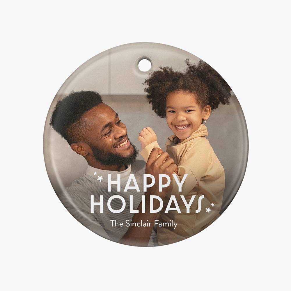 Custom Christmas Ornament with Picture and Text Set of Three-3 product photo