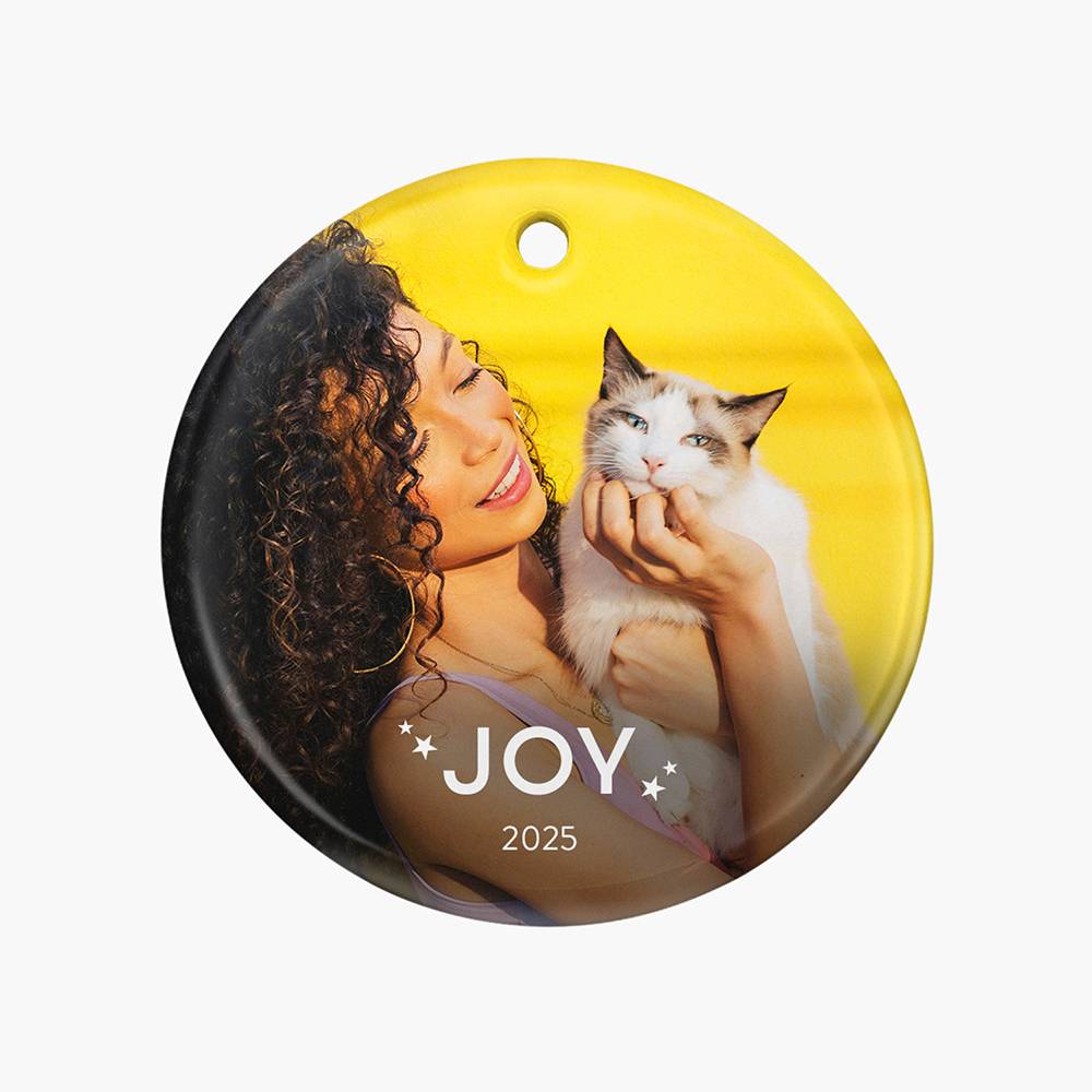 Custom Christmas Ornament with Picture and Text Set of Three-1 product photo