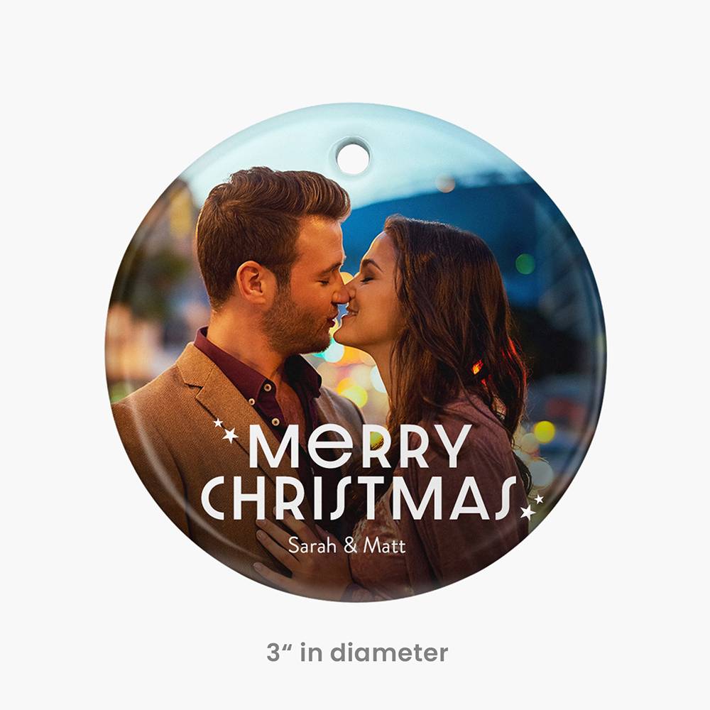 Custom Christmas Ornament with Picture and Text Set of Three-4 product photo