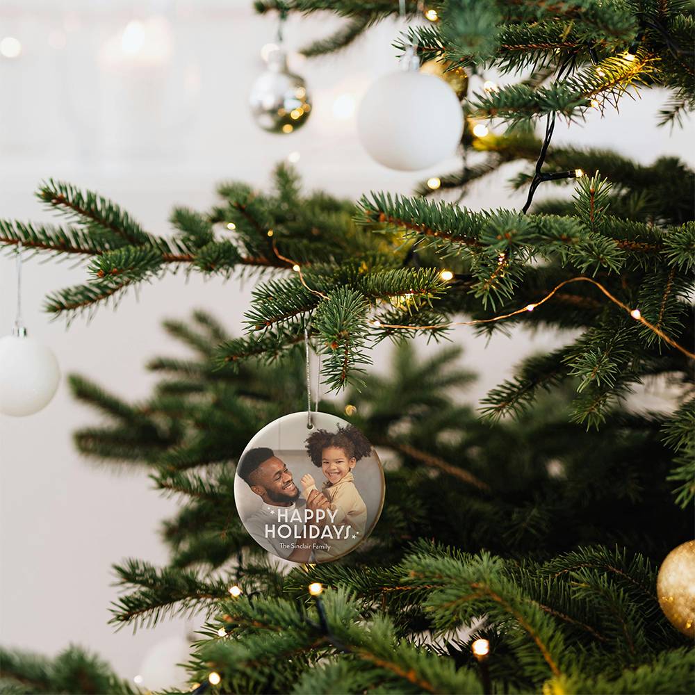 Custom Christmas Ornament with Picture and Text Set of Three-2 product photo