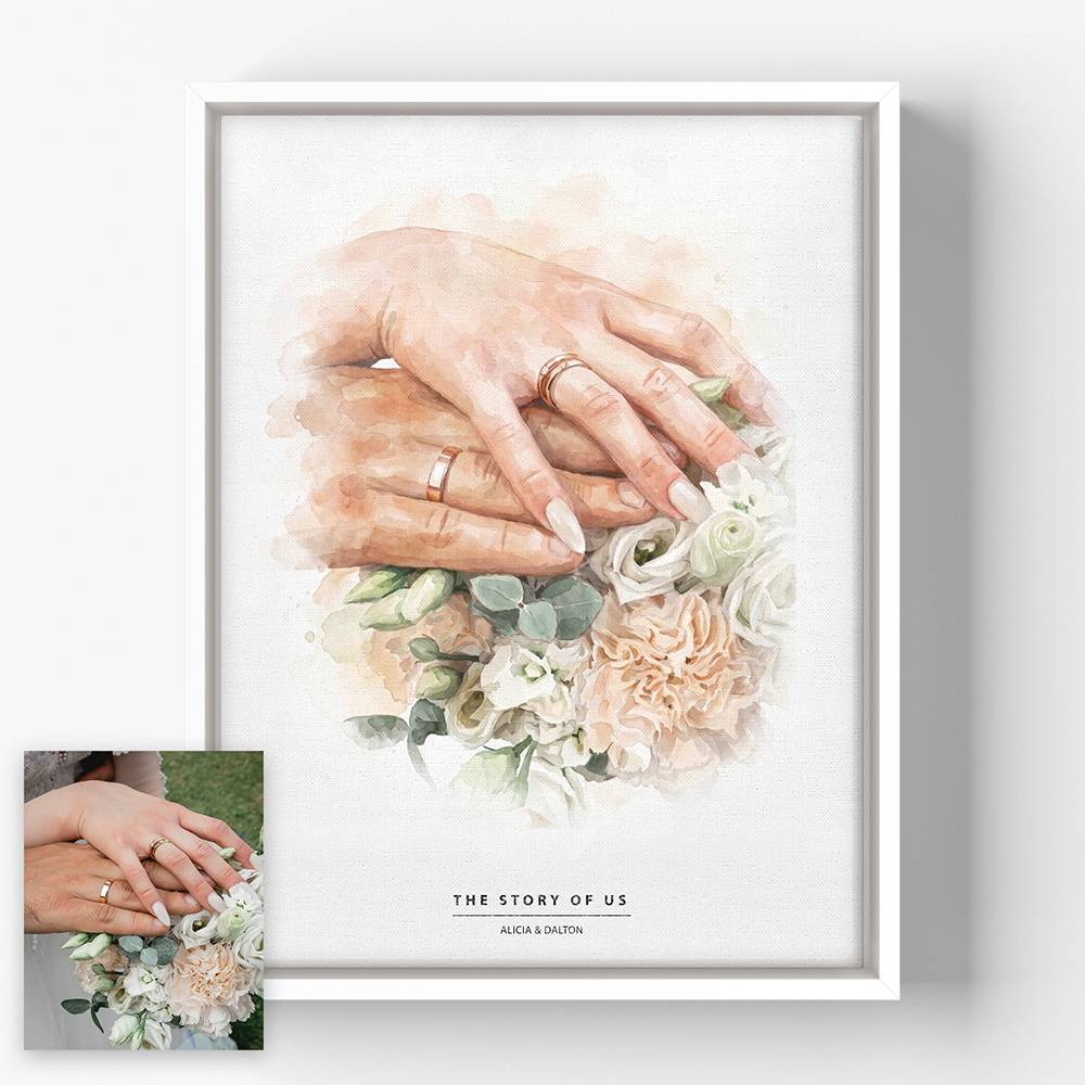 Softly Ever After – Custom Watercolor Canvas-7 product photo